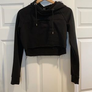 black cropped hoodie